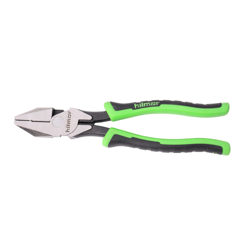Hilmor 8-1/2" Lineman's Pliers with Rubber Handle Grip, Black & Green, LP85 1885399