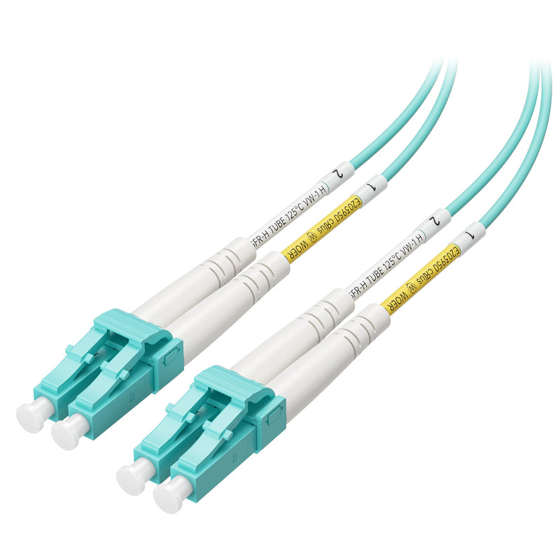 Cable Matters 40Gb OFNP Plenum Rated Multimode Duplex 50/125 OM4 Fiber Cable, LC to LC Fiber Optic Cable - 98.4ft / 30m 98.4 Feet 1-Pack