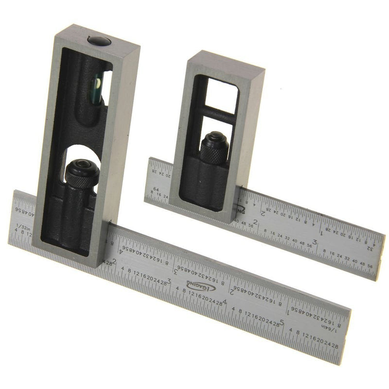 iGaging 4" & 6" Double Square Set 4R Steel Blade High Precision Woodworking Set 4" + 6" Double Squares