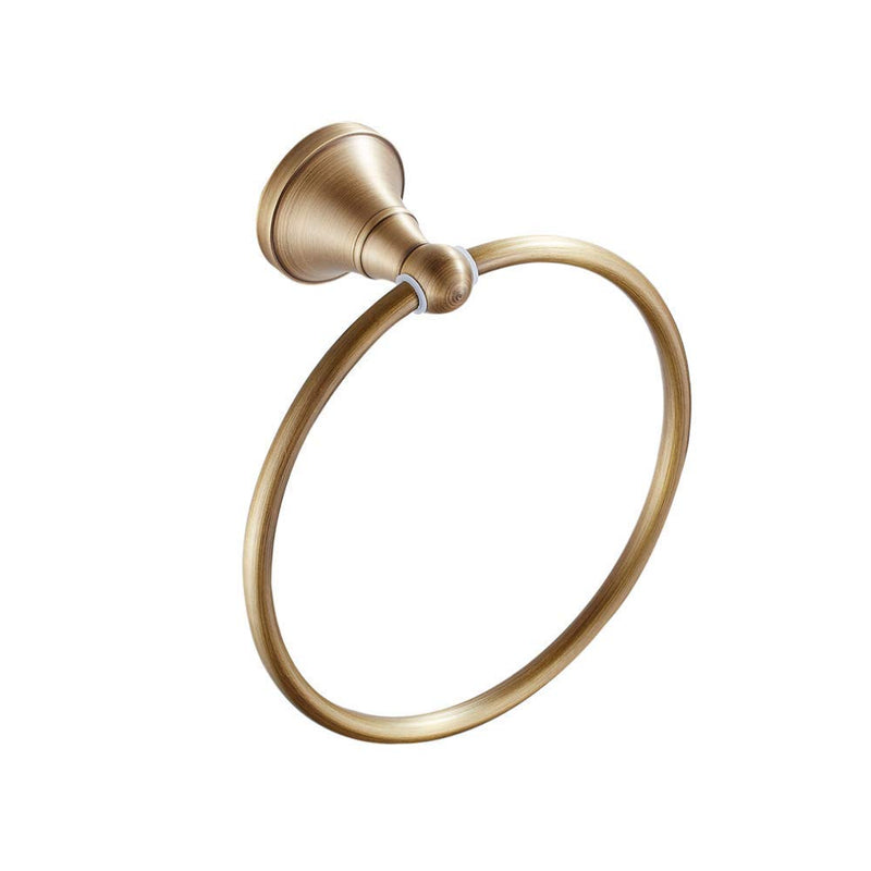 Leyden Towel Ring Antique Brass Hand Towel Holder Bathroom Accessories Brushed Shower Towel Hanger Round Wall Mounted Retro Brass