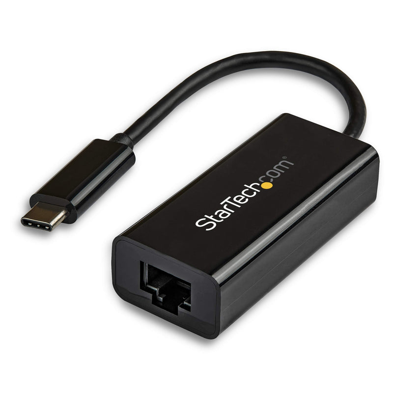 StarTech.com USB-C to Gigabit Ethernet Adapter - Black - Thunderbolt 3 Compatible - Windows & Mac - RJ45 LAN Network Converter (US1GC30B)