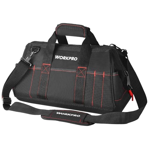 WORKPRO 16-inch Close Top Wide Mouth Tool Storage Bag with Water Proof Rubber Base, W081022A, 16" 16inch