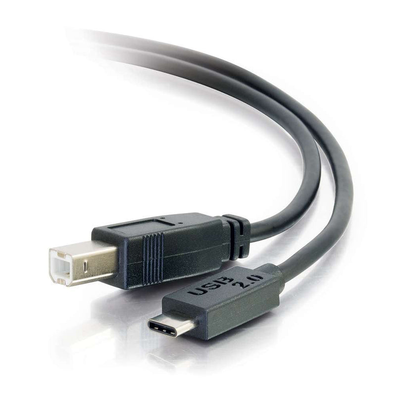 C2G USB Cable, USB 2.0 Cable, USB C to B Cable, Black, 6 Feet (1.82 Meters), Cables to Go 28859