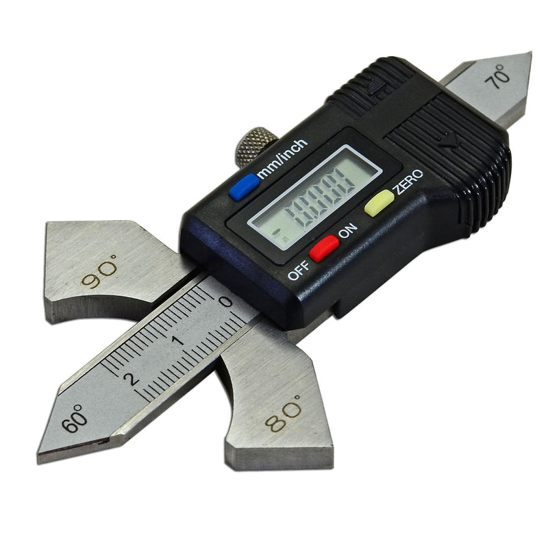 RIVERWELD Digital Readout Welding Gauge Weld Test Ulnar 4 Angle Display on Body: 60°, 70°, 80°, 90° Reading Inch, Metric, Inch Fractional Checks Weld Height Fillet Thickness Bevel Angle Digital reading meter