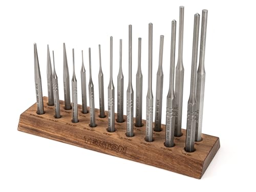 TEKTON Punch Set with Walnut Block (18-Piece) | 66564 | Made in USA 18-Piece