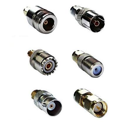 SMA Male to SMA M, BNC F, Type N F, Type F F, UHF F, PAL F Straight Adapters Kit