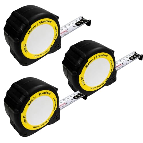FastCap ProCarpenter Metric/Standard Measuring Tapes, 25-Feet, 3-Pack