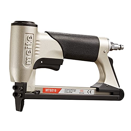meite Pneumatic Upholstery Staple Gun for 21 Gauge 1/2-Inch Crown Staples, Heavy-Duty Stapler Gun for Woodworking, Carpentry, and DIY Projects (Model MT8016)