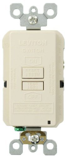 Leviton Blank Face GFCI, 20 Amp, Self Test, LED Indicator Light, Provides GFCI Protection Where an Outlet is not Needed, GFRBF-W, Light Almond 15A GFCI, Blank Face 1 Pack