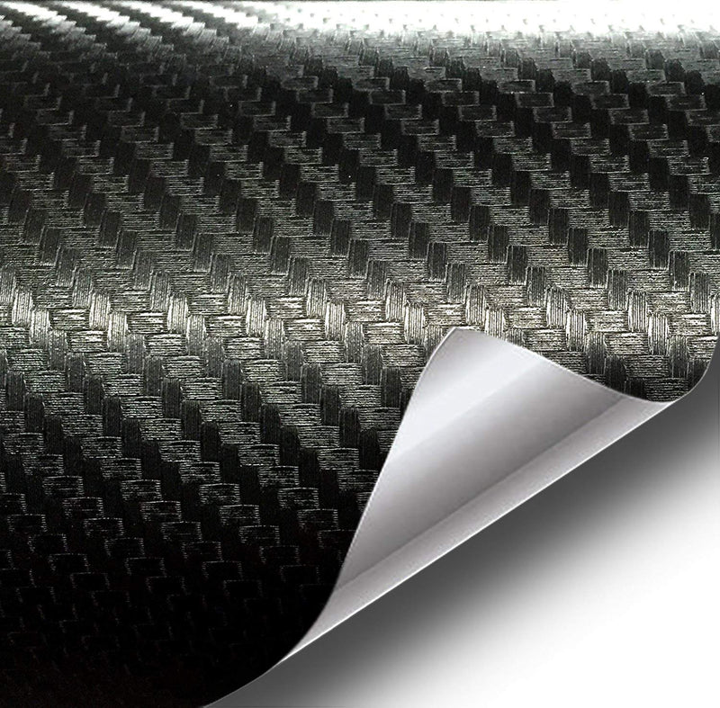 VViViD XPO Dry Deep Black 3D Carbon Fiber Vinyl Wrap Roll with Air Release Technology (1ft x 5ft) 1ft x 5ft