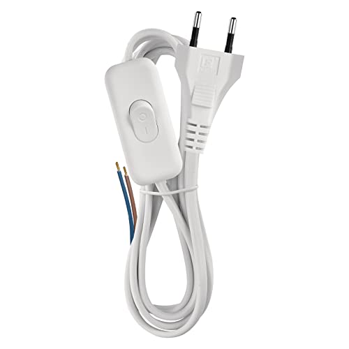 EMOS 3M Euro Plug Power Cord Replacement Power Cord with Switch for Lights Bulbs
