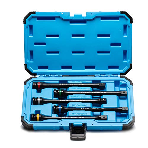Capri Tools 30083 Torque Limiting Extension Bar Set (5 Piece), 65-140 ft. lbs., 1/2 in. Drive 65-140 ft-lbs / 5-Piece Set w. Case