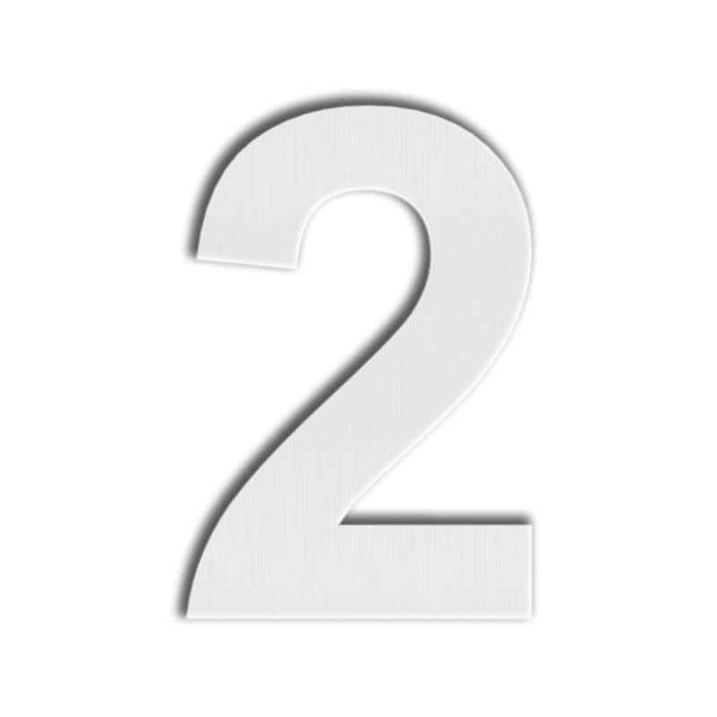 QT Modern House Number - 6 Inch - Brushed Stainless Steel (Number 2 Two), Floating Appearance, Easy to install and made of solid 304 Number - 2