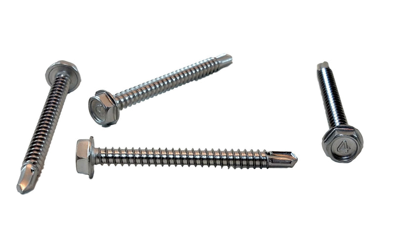 Stainless #10 x 2 Hex Washer Head Self Drilling Sheet Metal Tek Screws with Drill Point, (1/2" to 2" Lengths in Listing) 100 Pieces (#10 x 2 Inch) #10 x 2 Inch