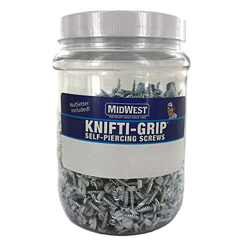 Midwest White Self Piercing Screws, #7 x 1/2" Screws, 1000 Piece No.7 x 1/2"