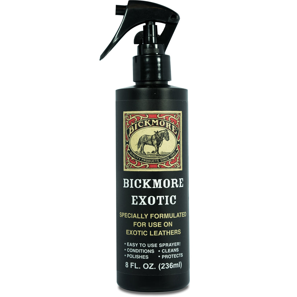 Bickmore Exotic 8oz - Specially Formulated Leather Spray Used to Clean Condition Polish and Protect Exotic Leathers & Reptile Skins 8 oz