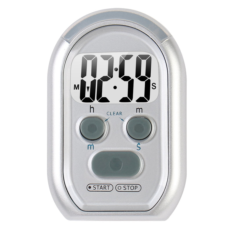 x-wlang 3-in-1 Alerts timer 1013 with vibration ,beep and flash.(kitchen timer ,medical timer,therapeutic timer), silver