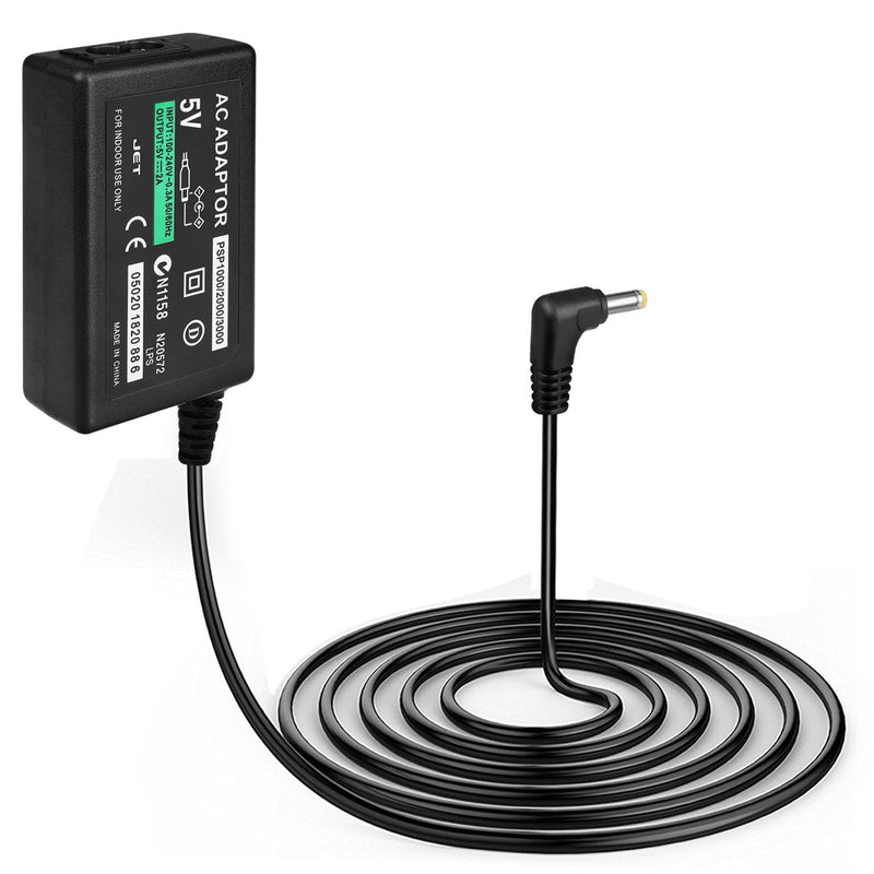 TNP PSP Charger AC Adapter Power Supply Home Wall Travel Charging Cord Cable Accessories Kit for Sony Playstation Portable PSP 1000 Slim 2000 3000 Series (Black) [Sony PSP]