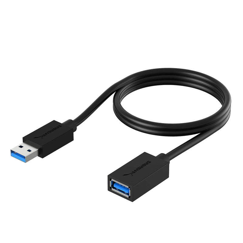 SABRENT 22AWG USB 3.0 Extension Cable A Male to A Female [Black] 3 Feet (CB-3030) BLACK 3 FT