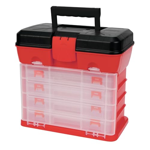 Performance Tool W54042 Plastic Storage Rack Tool Box with 4 Bins Plastic Tool/Storage Bin