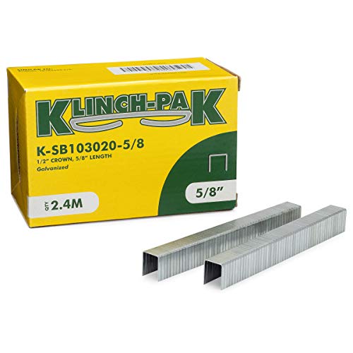 K-SB103020-5/8 1/2 Inch Wide Crown and 5/8 Inch Leg Length Heavy-Duty Plier Staple, 2,400 Count, for stapling Trays, Lids, Bags, Header Cards, Fastening End Caps, Container Inserts 1/2" crown x 5/8" leg length Bostitch SB103020