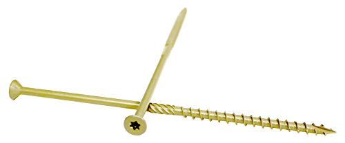 WoodPro Fasteners AP12X10-50 T25 All Purpose Wood Construction Screws, Golden, 12 x 10 #12 x 10"
