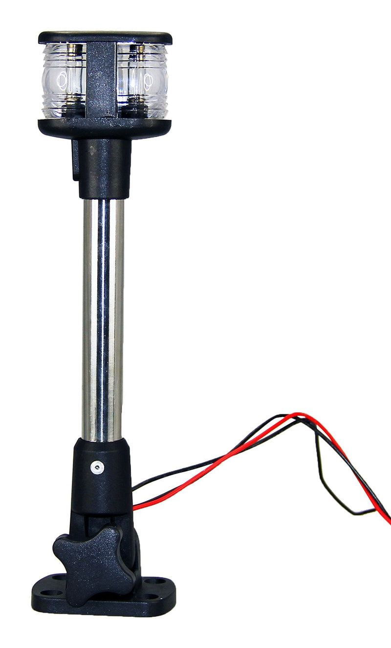 MARINE BOAT FOLDABLE DUAL MOUNT ANCHOR STERN LIGHT ALUMINUM POLE WARM WHITE