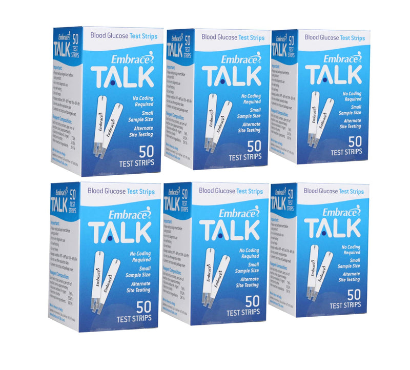 Embrace Talk Test Strips Bundle 300 Ct | Compatible with Embrace Talk Meters and No Code Meters