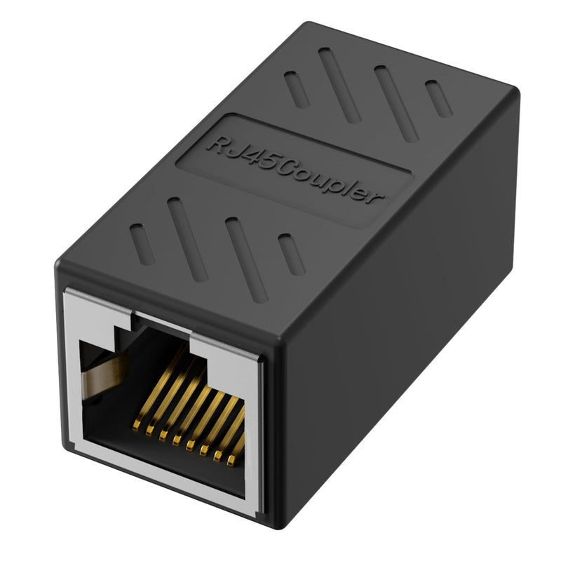 Jadaol [1000Mbps, High-Speed] RJ45 Coupler, Ethernet Extender Adapter for Cat7/Cat6/Cat5e, Female to Female LAN Connector for PC, Router, Modem, PS5, Xbox, Network Extension, 1 Pack, Black RJ45 1 pack