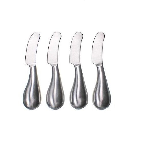 Prodyne Stainless Steel Spreaders, Set of 4, Silver Curved Handle
