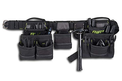 AWP Tool Belt Tool Rig, Durable Premium Utility Belt Organizer for Men & Women, Utility Work, Electrician, Mechanic Carpenter Tool Rig