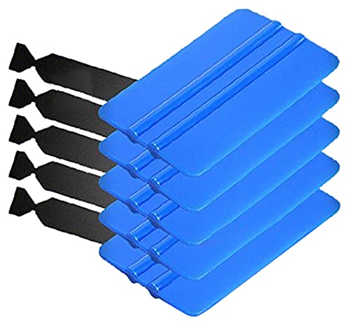 5-Pack 3M Blue Squeegees Flexible Plastic Applicator Edge Plus 5X Black Felt Scratch-Proof Adhesive Decal Vinyl Wrap Tool Kit 5squeegee,5felts