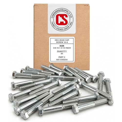 Chenango Supply 3/8-16 x 2-1/2" Stainless Steel Hex Head Bolts 3/8-16 X 2-1/2"