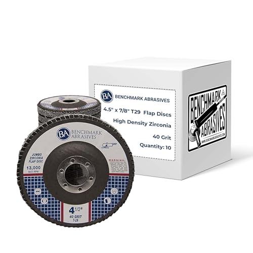 Benchmark Abrasives 4.5" x 7/8" Zirconia Type 29 Flap Discs, 40 Grit 40 Grit | 10 Count