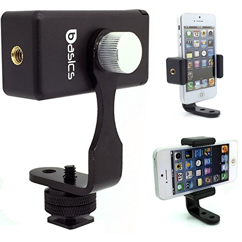 DSLR Hot Shoe Flash Camera Smartphone Live Recording Mount w/360º Rotation Thumb Screw for Apple iPhone 14 13 12 Pro MAX SE Samsung Galaxy S23 S22 One Plus Hot Shoe Mount