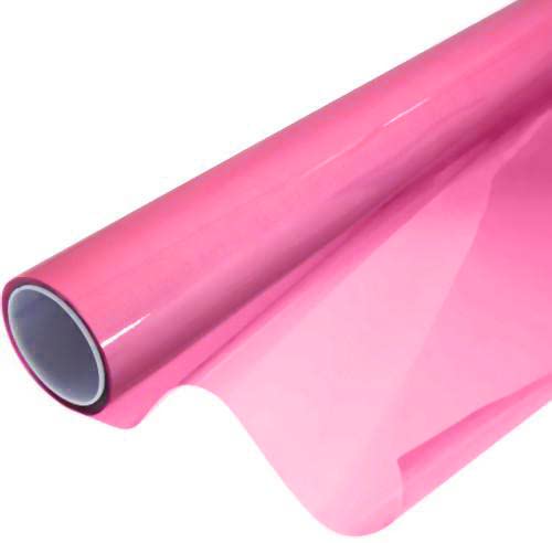 VViViD® Pink Gloss Vinyl Headlight Foglight Transparent Wet Tint Wrap Self-Adhesive 12 Inches x 24 Inches 2-Roll Pack