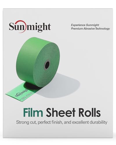 Sunmight Film 180 Grit Sandpaper Roll 2-3/4" x 45 Yards – PSA Longboard Sandpaper – Adhesive Backed for Auto Body, Wood, Metal, Marine & Aerospace – Durable Polyester Backing for Smooth, Even Sanding