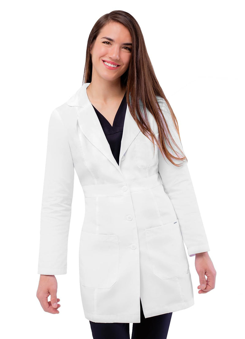 Adar Universal Lab Coats for Women - Belted 33" Lab Coat Small White