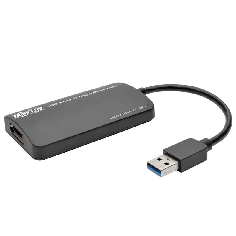 Tripp Lite USB 3.0 SuperSpeed to DisplayPort Dual-Monitor External Video Graphics Card Adapter, 512 MB SDRAM, 4K x 2K (U344-001-DP-4K) DisplayPort Dual Monitor (4K x 2K)