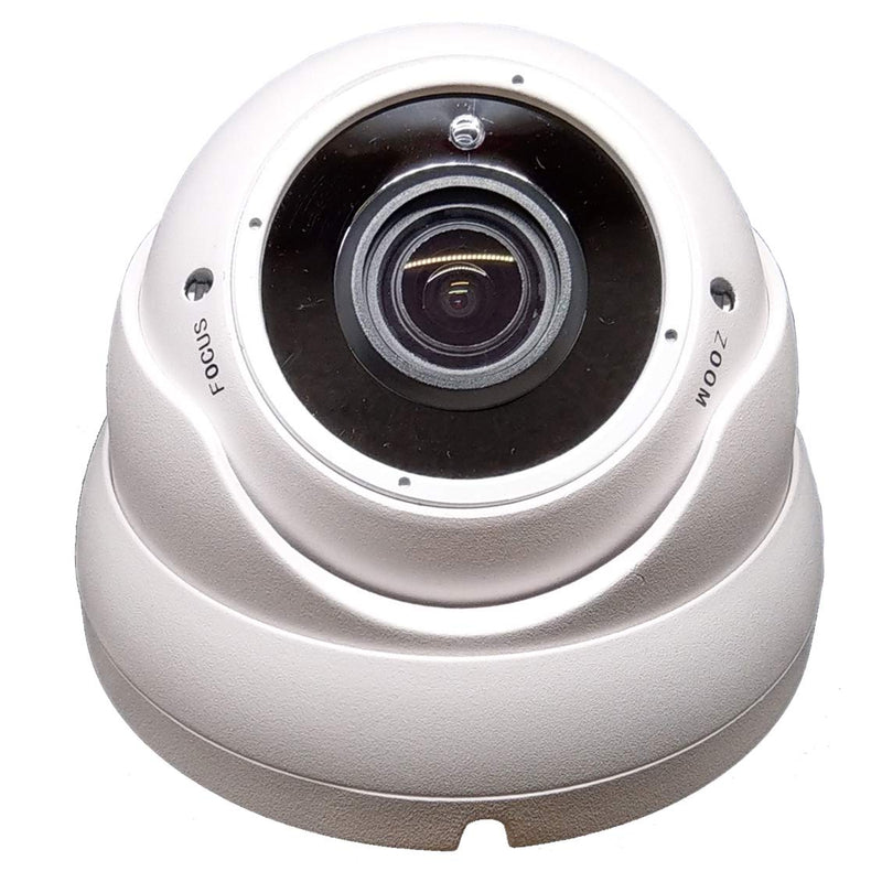1stPV 1080P True-HD 4in1 (TVI, AHD, CVI, CVBS) CCTV Security D/N Out/Indoor Color IR Dome Camera 2.8-12mm Varifocal Lens 2.4 Megapixel STARVIS WDR Weather/Vandalproof Metal Housing 12VDC (White) 2.8~12mm Varifocal Lens White