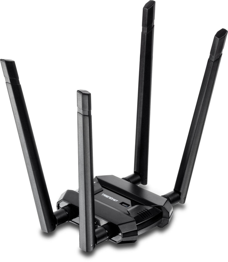 TRENDnet AC1900 High Power Dual Band Wireless USB Adapter, TEW-809UB, Stream 4K HD Video, Windows-Mac OS Compatible, NDAA & TAA Compliant, Increase Your Coverage, Detachable High Gain Antennas, Black 1