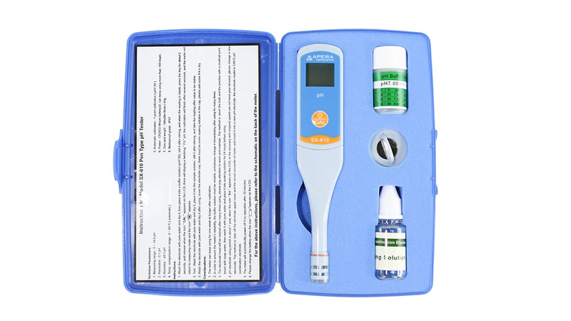 Apera Instruments SX610 Waterproof pH Pen Tester, ±0.1 pH Accuracy, 0-14.0 pH Range, Suitable for Test Tube Testing, Replaceable Probe