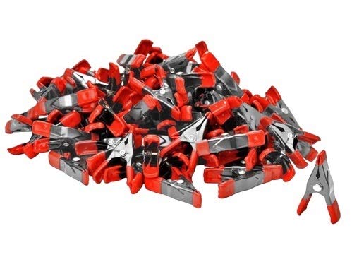 Wideskall® 2" inch Mini Metal Spring Clamps w/Red Rubber Tips Clips (Pack of 120) Pack of 120