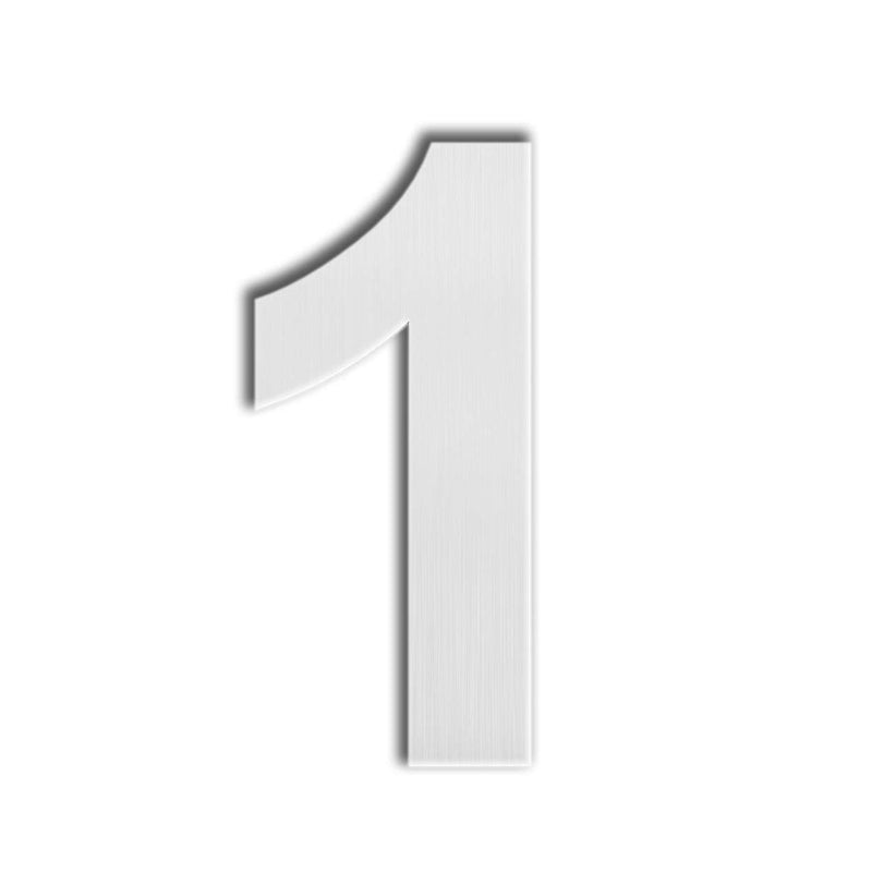 QT Modern House Number - LARGE 8 Inch - Brushed Stainless Steel (Number 1 One), Floating Appearance, Easy to install and made of solid 304 Number - 1