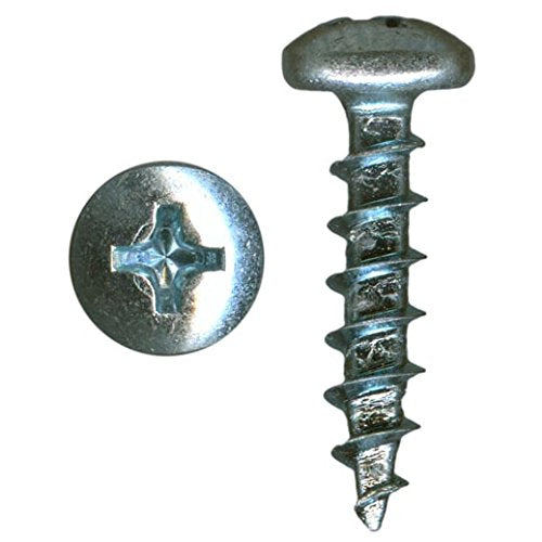 1000 Pack Rok Hardware #6 x 1/2" (12.7mm) Deep Coarse Standard Thread Phillips Pan Head Wood Screws Zinc Plated, Excellent in Particle Board, MDF, Plastic Composites, ROKS6X12PPSZ 1000 Pack