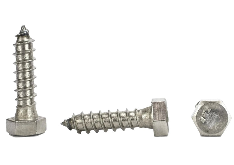 Stainless 3/8 x 1-1/2" Hex Lag Screw (1" to 5" Lengths Available in Listing), 18-8 Stainless Steel, 25 Pieces (3/8 x 1-1/2") 3/8 x 1-1/2"