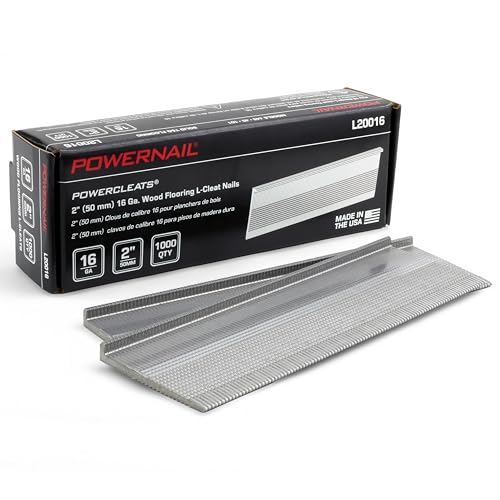 Powernail L20016 16 Gauge 2 Inch Length L-Cleat Nails for Hardwood Flooring (Box of 1000) 2 Inch (1000ct Box)