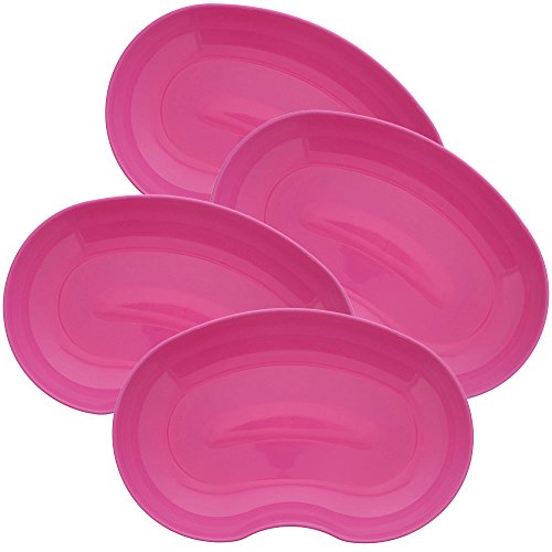 Kosmetex Kidney Bowl, Plastic, Food-Safe, Disinfectable, Autoclavable, Assorted Colors, 4 x Pink