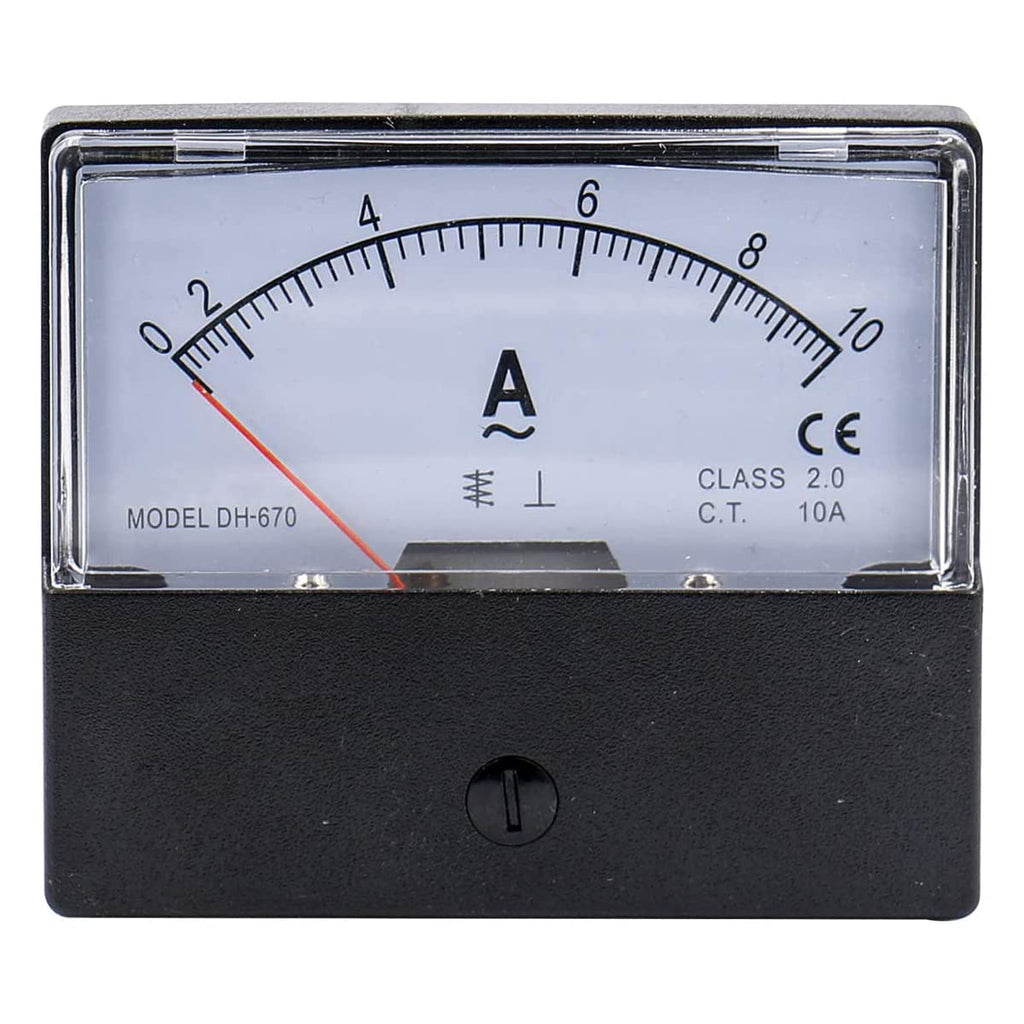 Baomain Ammeter DH-670 AC 0-10A Rectangular Ampere Needle Panel Meter Gauge Amperemeter