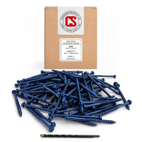 Chenango Supply 3/16 x 2-3/4" Hex Head Concrete Screw Anchors